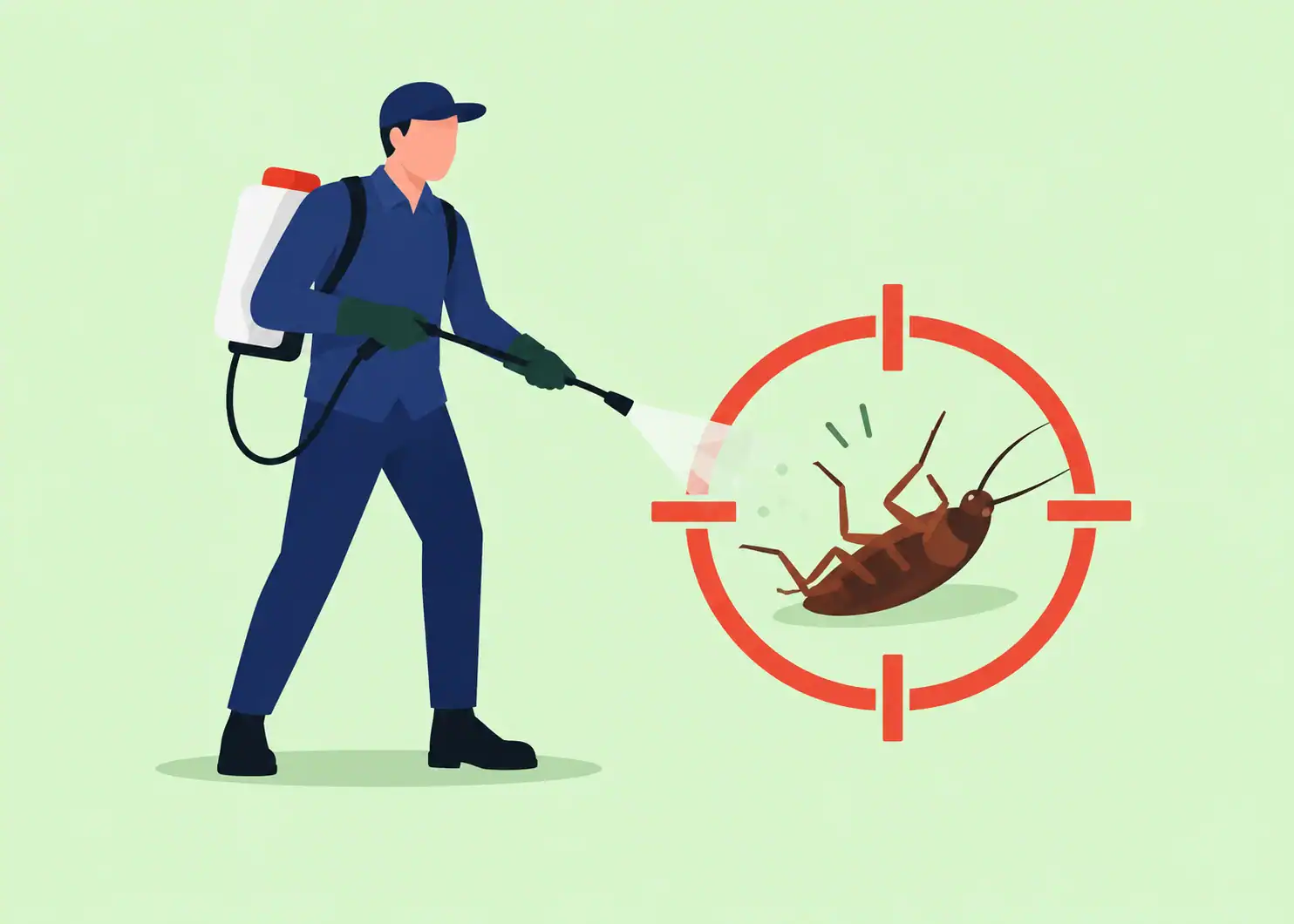 Pest control technician spraying termite in target zone.