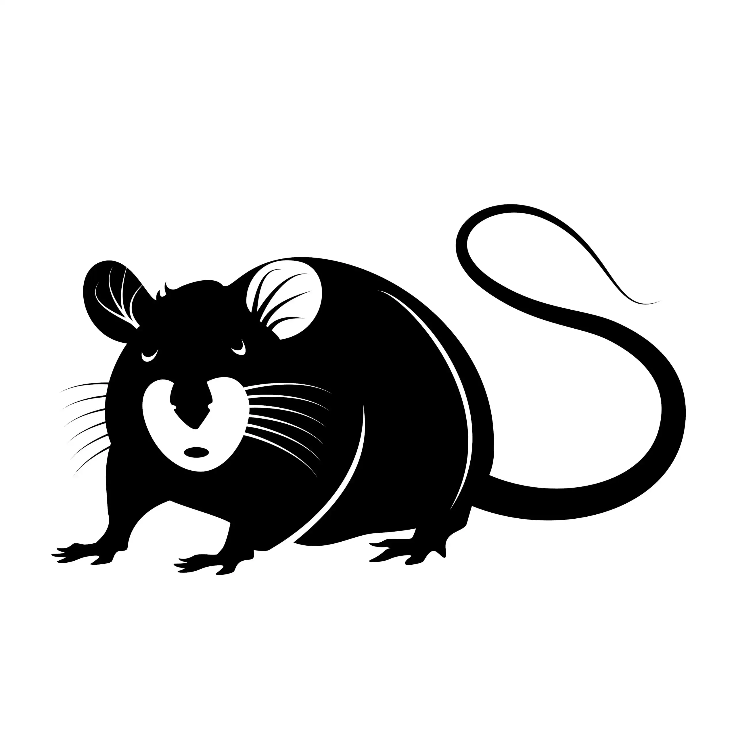 Black mouse illustration for pest control services in Durban.