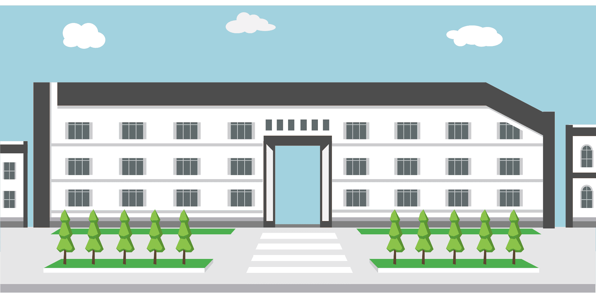 School building with pest control measures in Durban, SA.