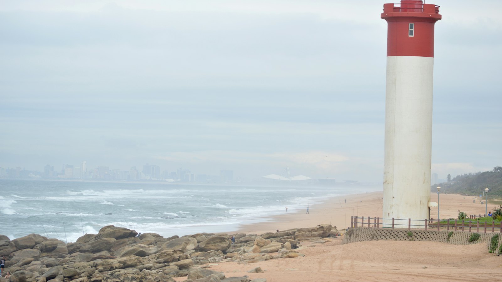 Umhlanga lighthouse on the beach north of Durban